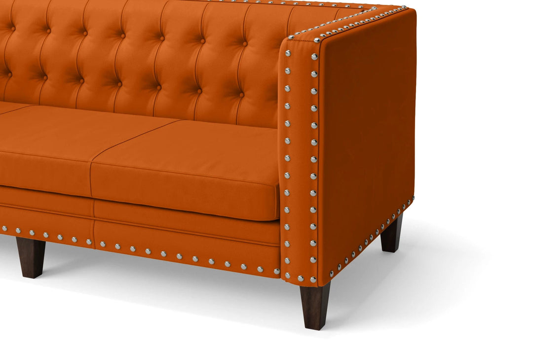 LIVELUSSO Sofa Rovigo 2 Seater Sofa Orange Leather