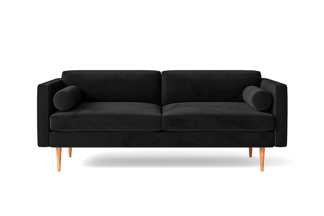 LIVELUSSO Sofa Salerno 2 Seater Sofa Black Velvet