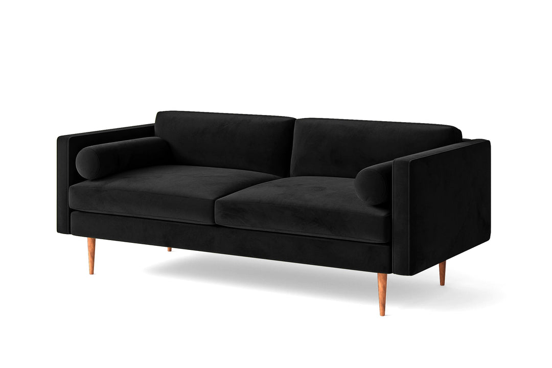 LIVELUSSO Sofa Salerno 2 Seater Sofa Black Velvet