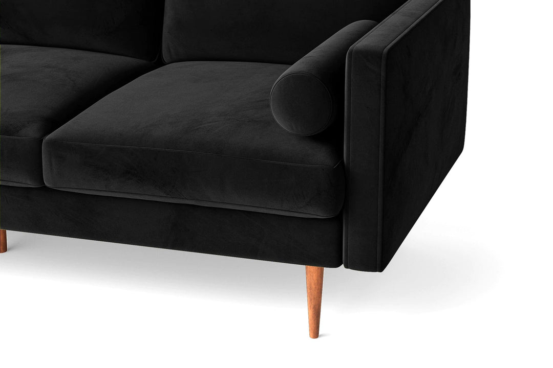 LIVELUSSO Sofa Salerno 2 Seater Sofa Black Velvet