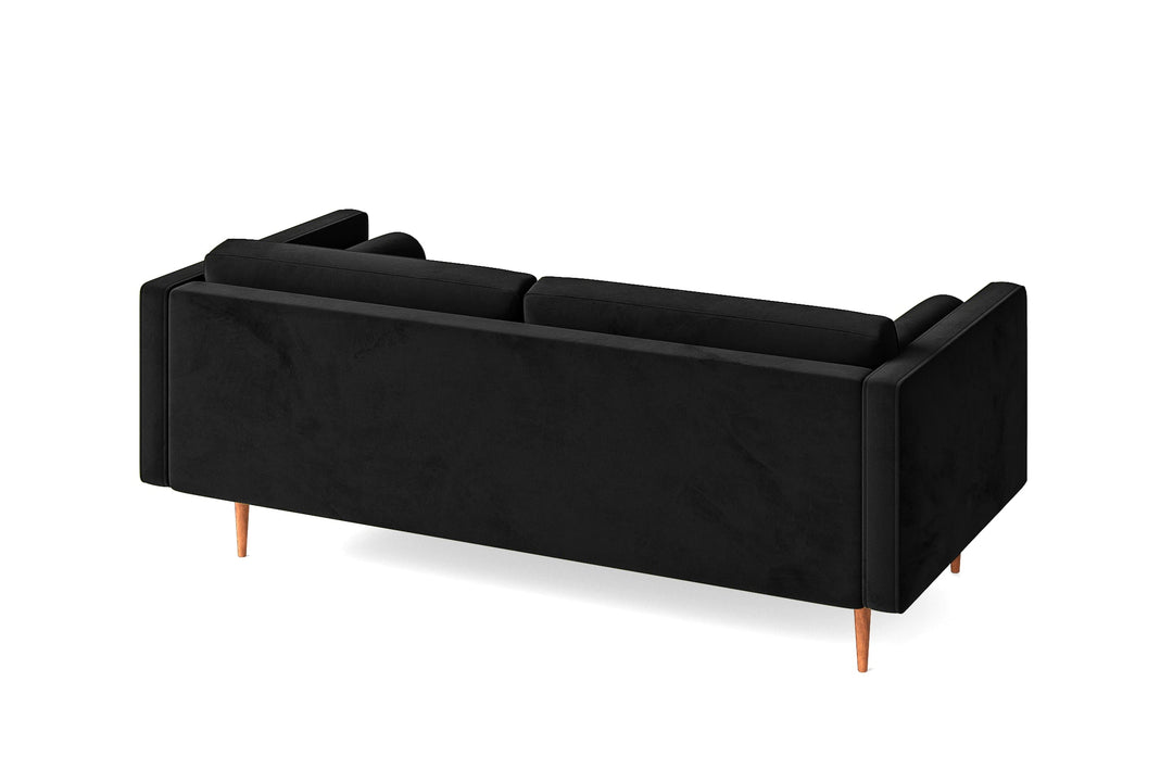 LIVELUSSO Sofa Salerno 2 Seater Sofa Black Velvet