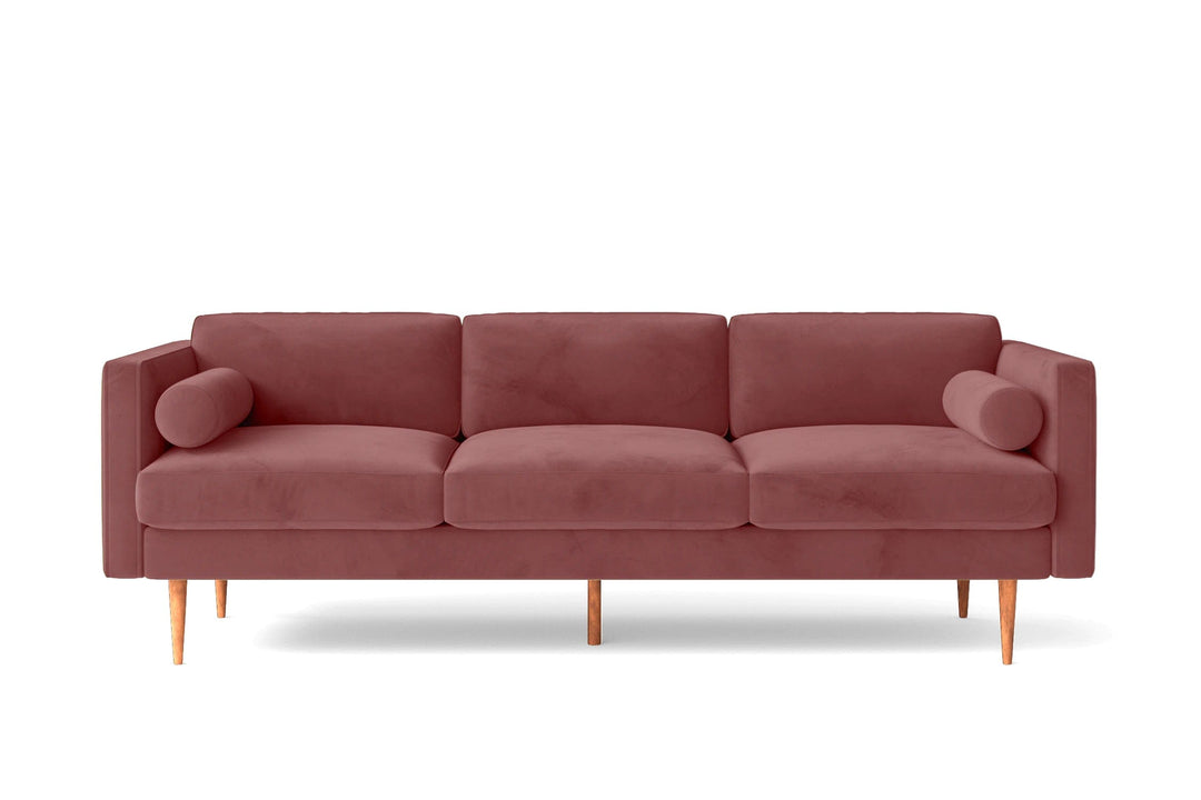 LIVELUSSO Sofa Salerno 3 Seater Sofa Pink Velvet