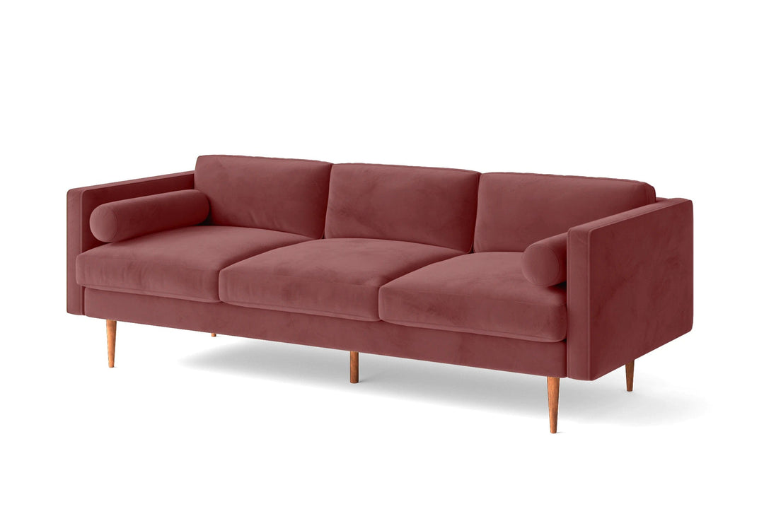 LIVELUSSO Sofa Salerno 3 Seater Sofa Pink Velvet