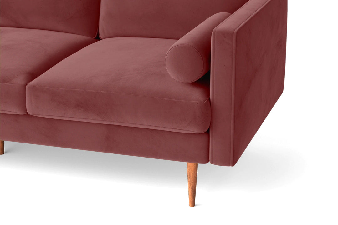 LIVELUSSO Sofa Salerno 3 Seater Sofa Pink Velvet