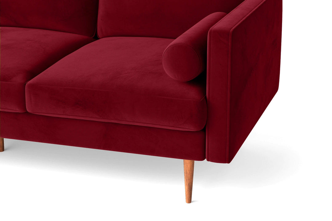 LIVELUSSO Sofa Salerno 3 Seater Sofa Red Velvet