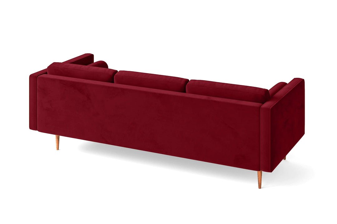 LIVELUSSO Sofa Salerno 3 Seater Sofa Red Velvet