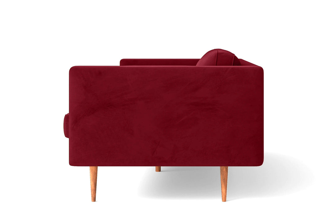 LIVELUSSO Sofa Salerno 3 Seater Sofa Red Velvet