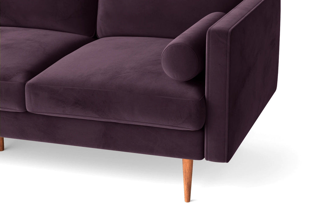 LIVELUSSO Sofa Salerno 4 Seater Sofa Purple Velvet