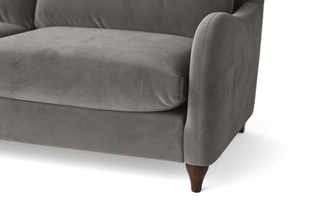 LIVELUSSO Sofa Sallisaw 2 Seater Sofa Grey Velvet