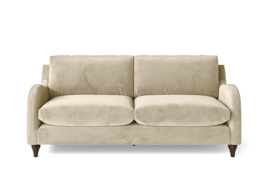 LIVELUSSO Sofa Sallisaw 3 Seater Sofa Cream Velvet