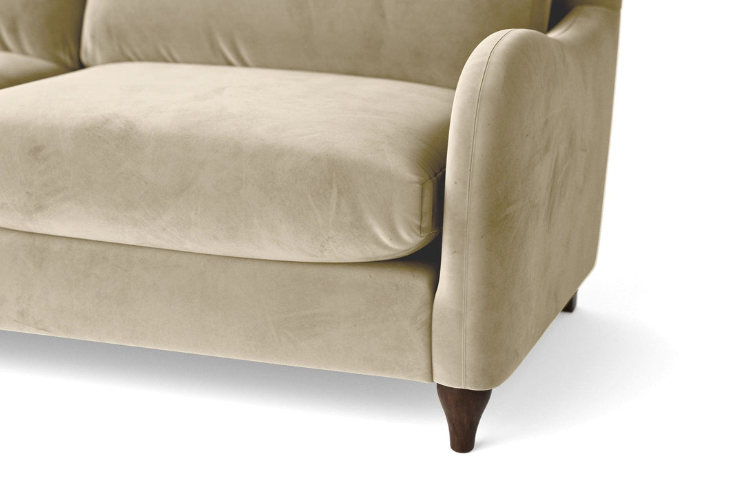 LIVELUSSO Sofa Sallisaw 3 Seater Sofa Cream Velvet