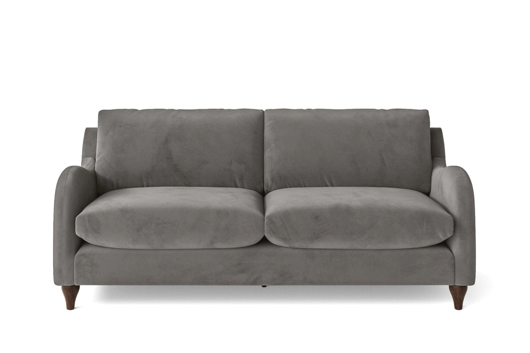 LIVELUSSO Sofa Sallisaw 3 Seater Sofa Grey Velvet
