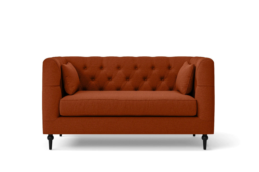 LIVELUSSO Sofa Sanremo 2 Seater Sofa Orange Linen Fabric