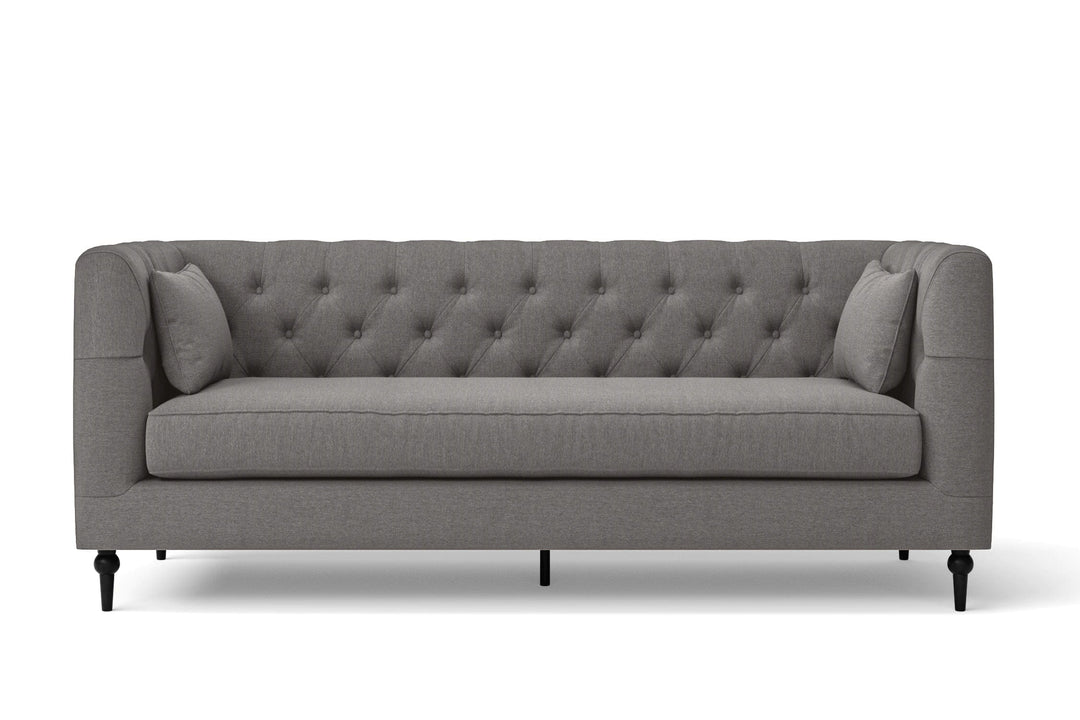 LIVELUSSO Sofa Sanremo 3 Seater Sofa Grey Linen Fabric