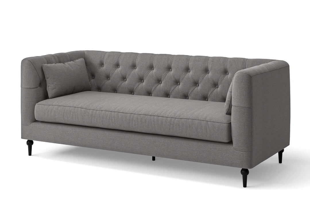 LIVELUSSO Sofa Sanremo 3 Seater Sofa Grey Linen Fabric