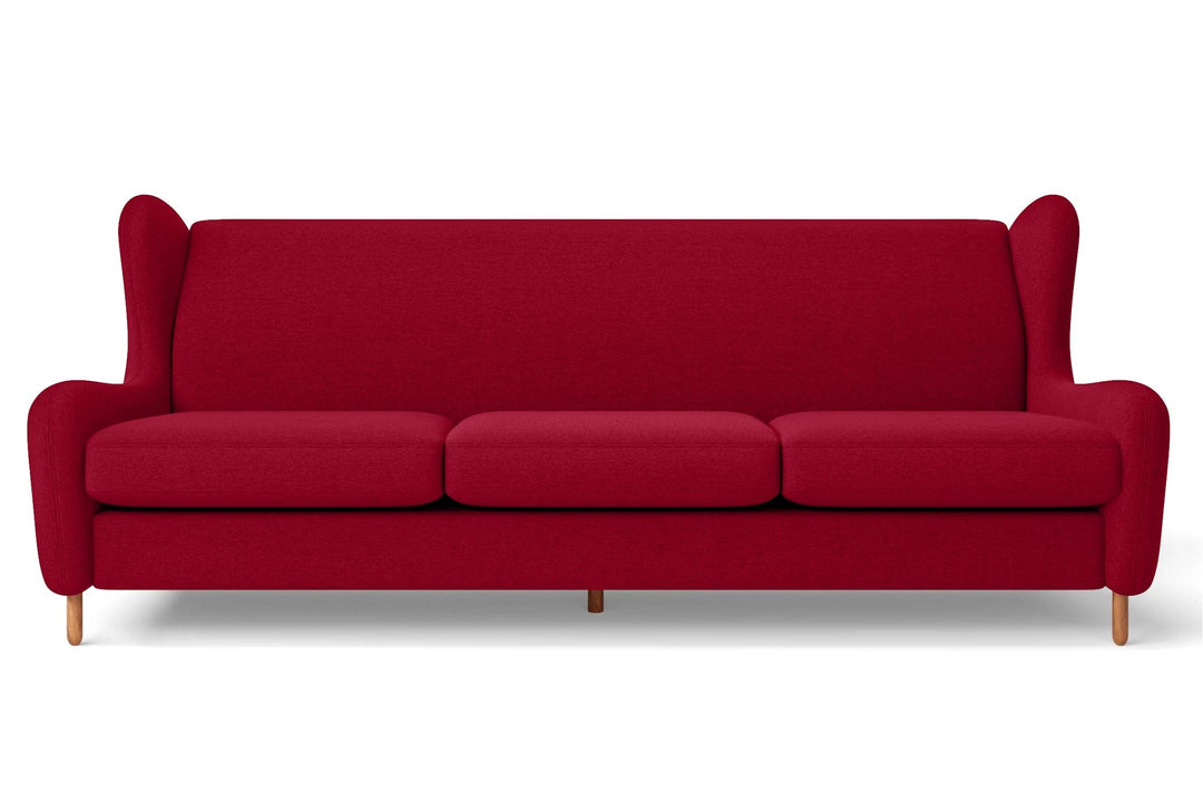 LIVELUSSO Sofa Sassari 4 Seater Sofa Red Linen Fabric