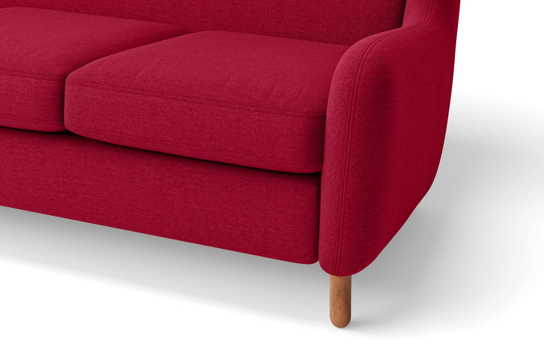 LIVELUSSO Sofa Sassari 4 Seater Sofa Red Linen Fabric