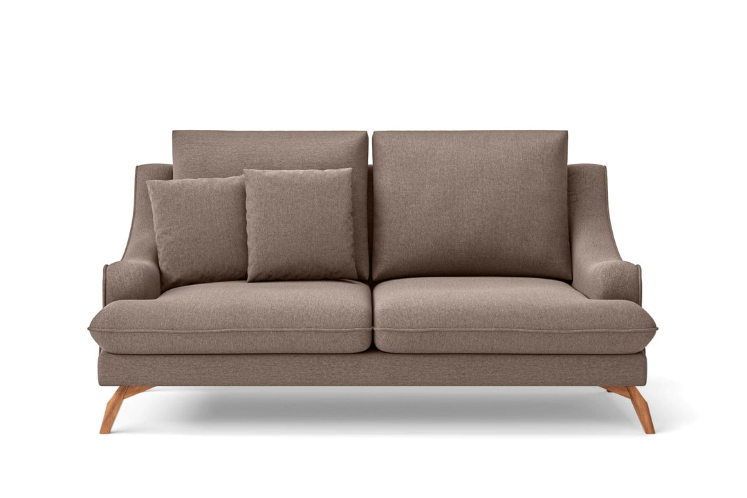 LIVELUSSO Sofa Savona 2 Seater Sofa Caramel Linen Fabric