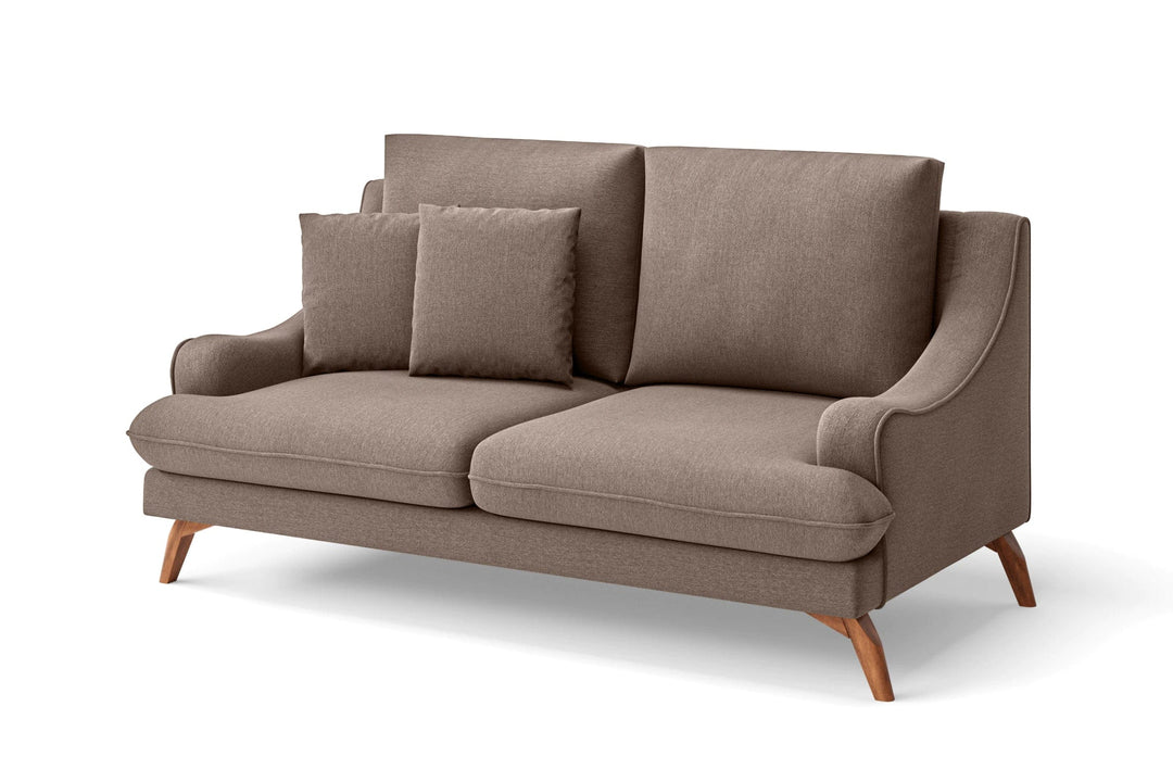 LIVELUSSO Sofa Savona 2 Seater Sofa Caramel Linen Fabric