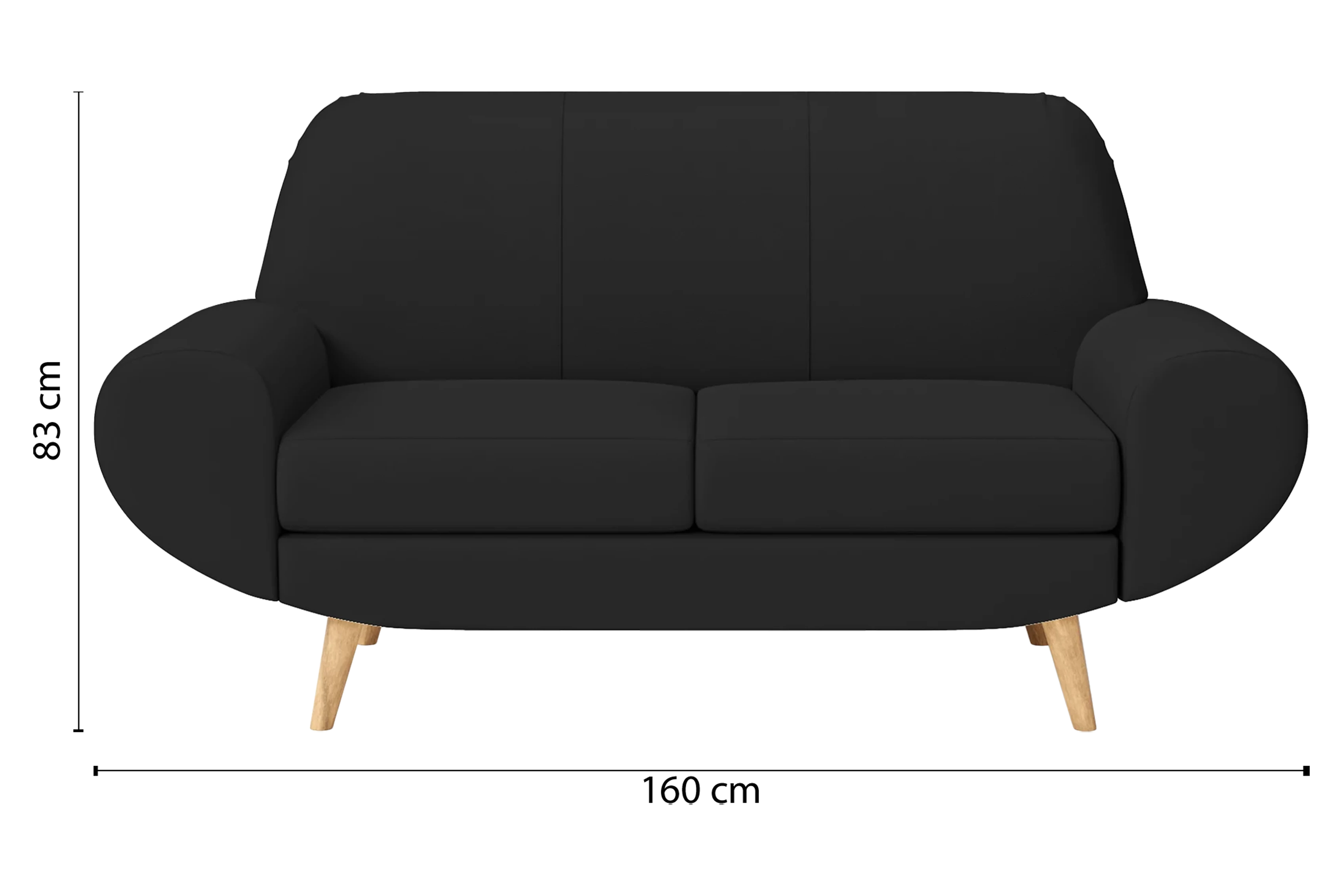 Serina-Sofa-2-Seats-Leather-Black_Dimensions_01