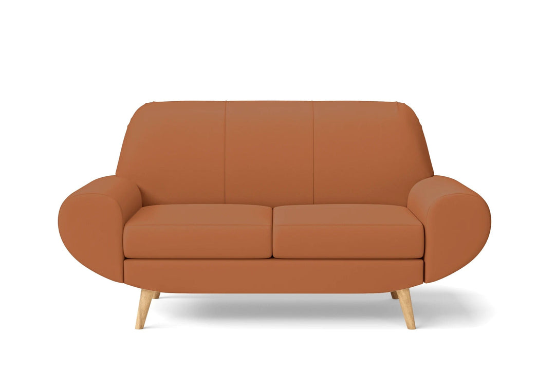LIVELUSSO Sofa Serina 2 Seater Sofa Tan Brown Leather