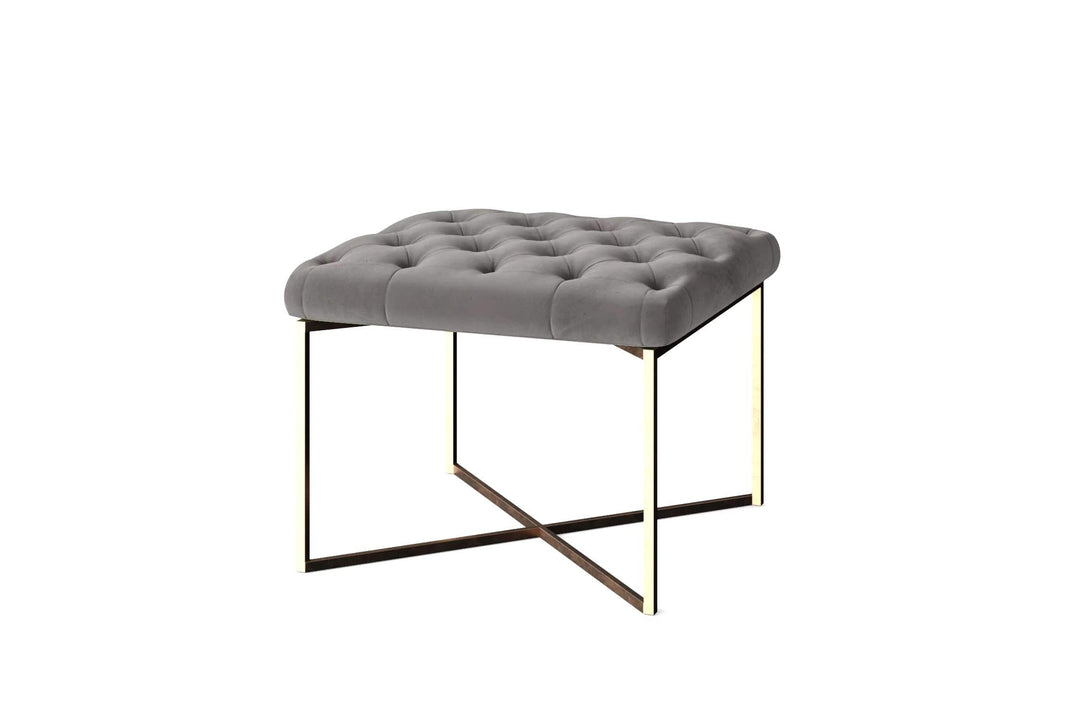 LIVELUSSO Ottoman Spezia Ottoman Grey Velvet