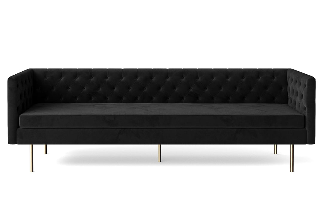 LIVELUSSO Sofa Spezia 4 Seater Sofa Black Velvet