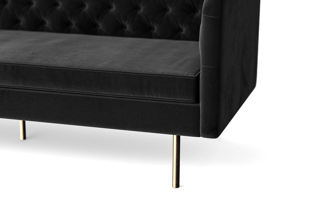 LIVELUSSO Sofa Spezia 4 Seater Sofa Black Velvet