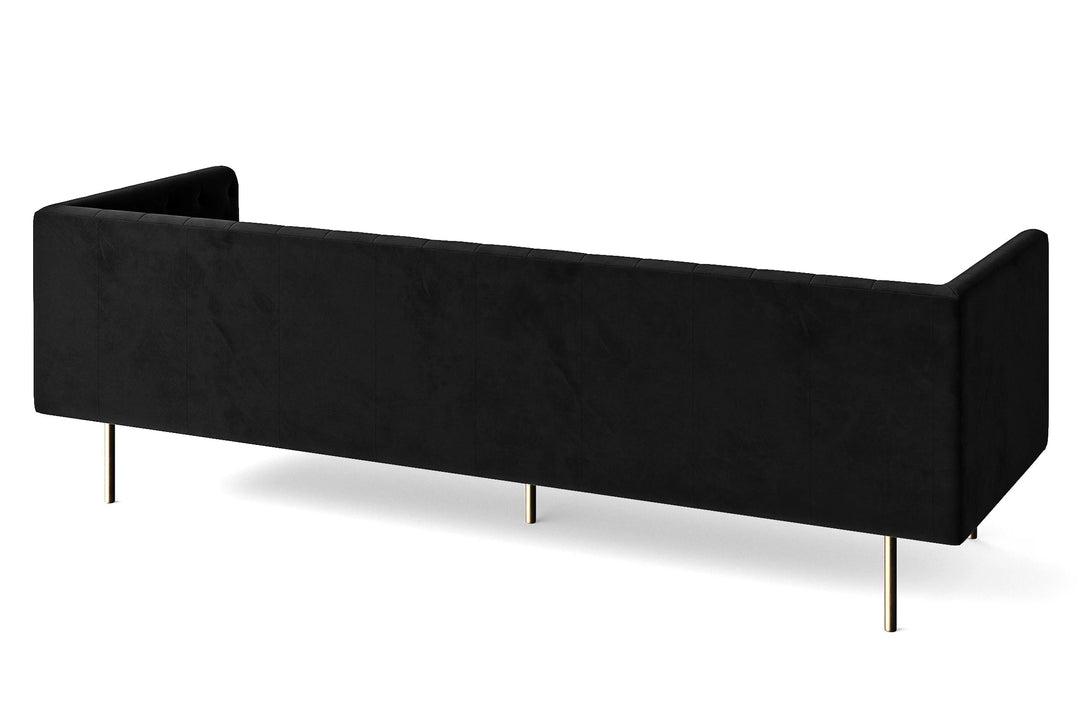 LIVELUSSO Sofa Spezia 4 Seater Sofa Black Velvet