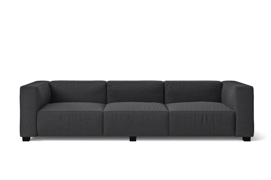 LIVELUSSO Sofa Taranto 3 Seater Sofa Dark Grey Linen Fabric