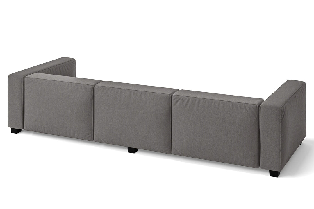 LIVELUSSO Sofa Taranto 4 Seater Sofa Grey Linen Fabric