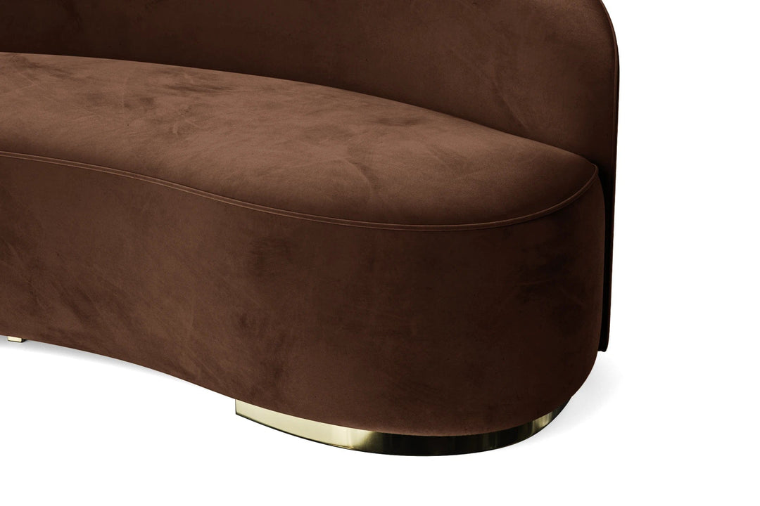 LIVELUSSO Sofa Teramo 3 Seater Sofa Coffee Brown Velvet