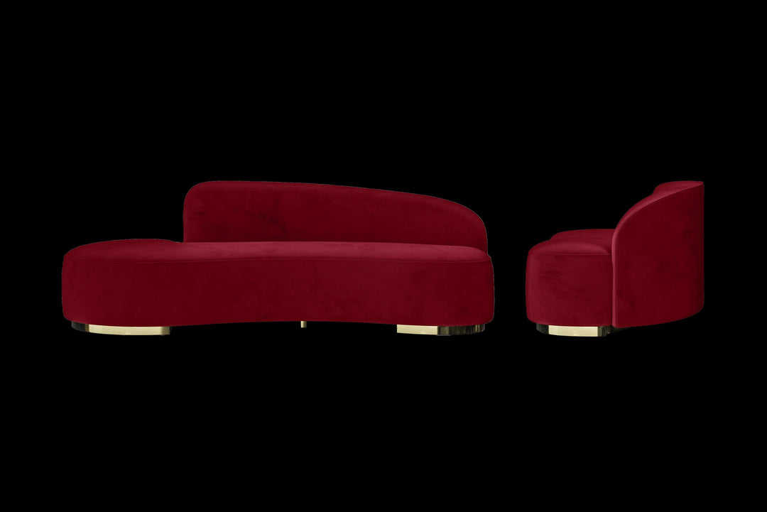 LIVELUSSO Sofa Teramo 3 Seater Sofa Red Velvet