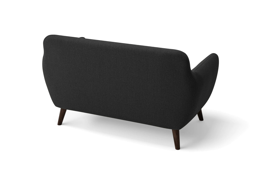 LIVELUSSO Sofa Terni 2 Seater Sofa Black Linen Fabric