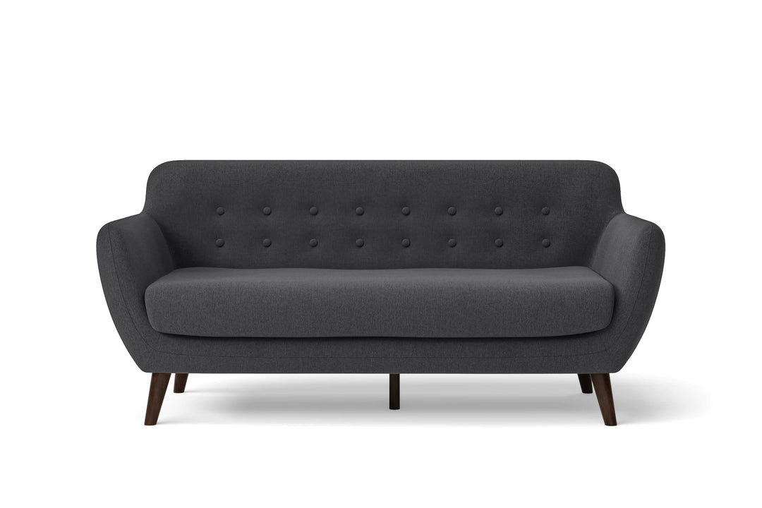 LIVELUSSO Sofa Terni 3 Seater Sofa Dark Grey Linen Fabric