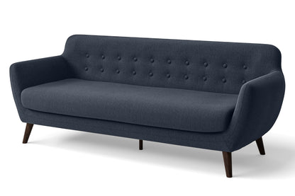 Terni 4 Seater Sofa Dark Blue Linen Fabric