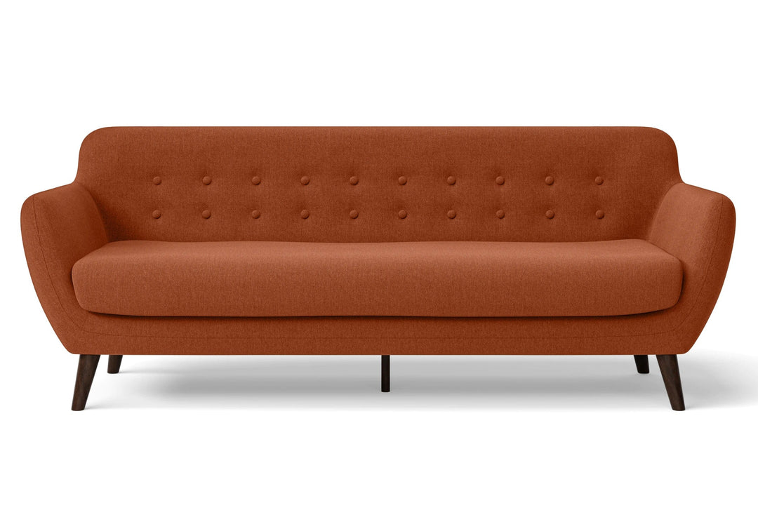 LIVELUSSO Sofa Terni 4 Seater Sofa Orange Linen Fabric