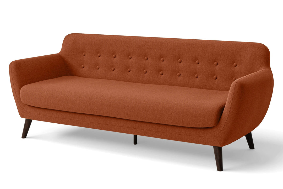 LIVELUSSO Sofa Terni 4 Seater Sofa Orange Linen Fabric