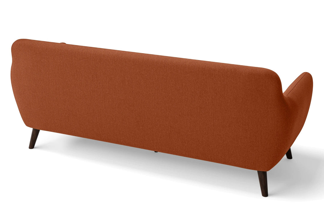 LIVELUSSO Sofa Terni 4 Seater Sofa Orange Linen Fabric