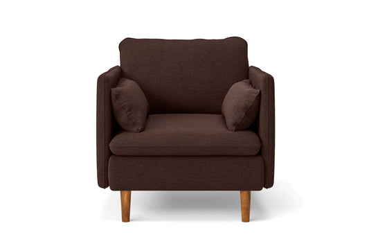 Tirreni Armchair Coffee Brown Linen Fabric