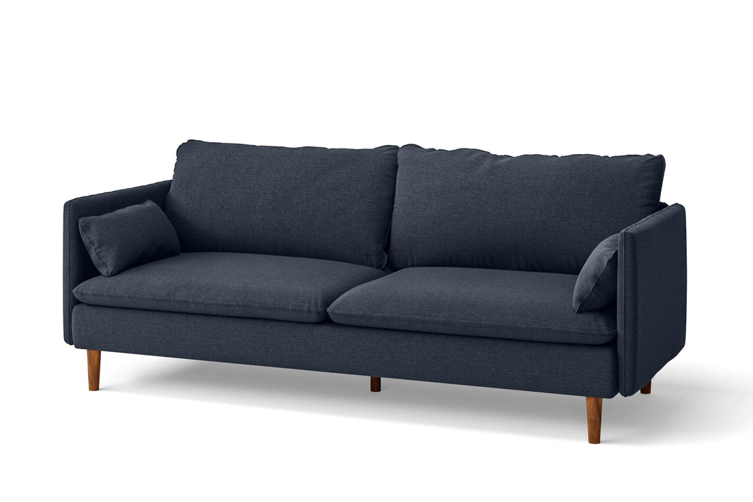 LIVELUSSO Sofa Tirreni 3 Seater Sofa Dark Blue Linen Fabric