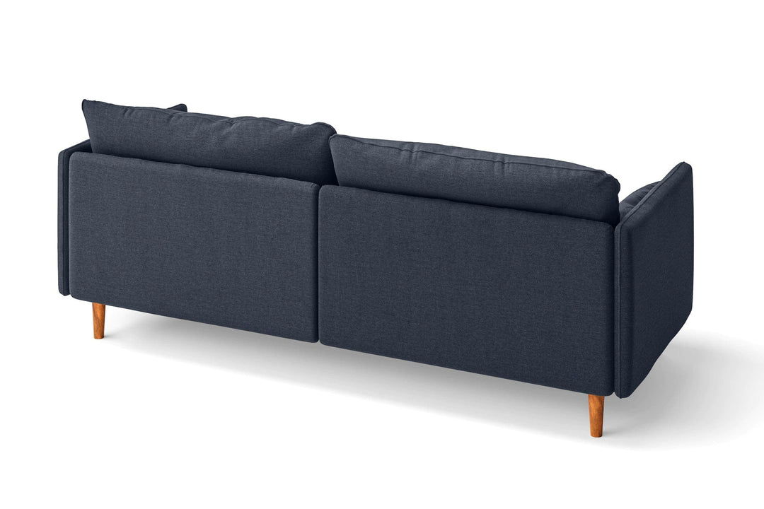 LIVELUSSO Sofa Tirreni 3 Seater Sofa Dark Blue Linen Fabric