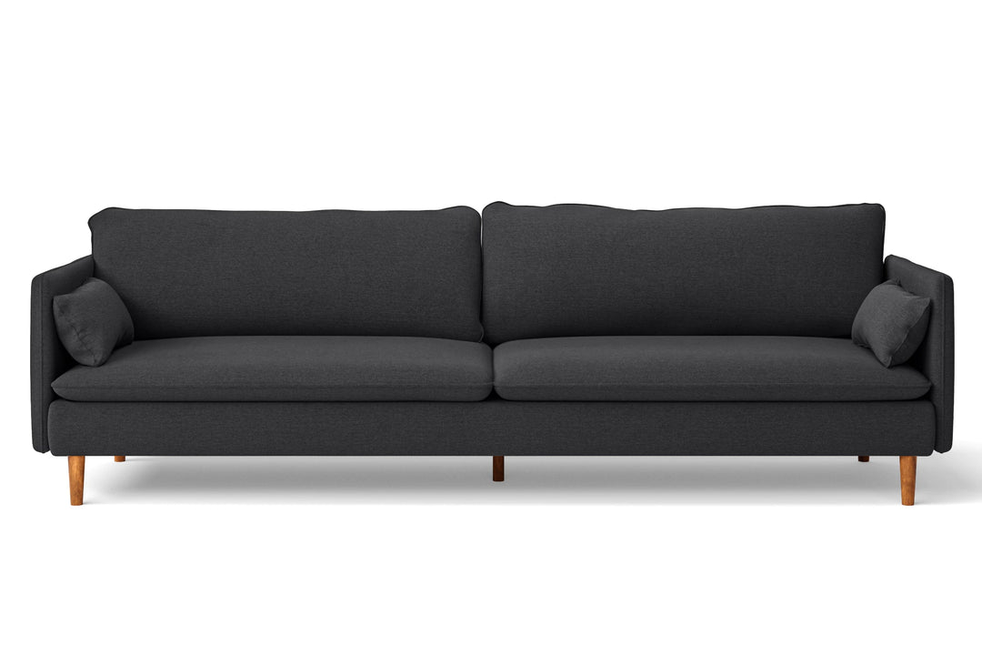 LIVELUSSO Sofa Tirreni 4 Seater Sofa Dark Grey Linen Fabric