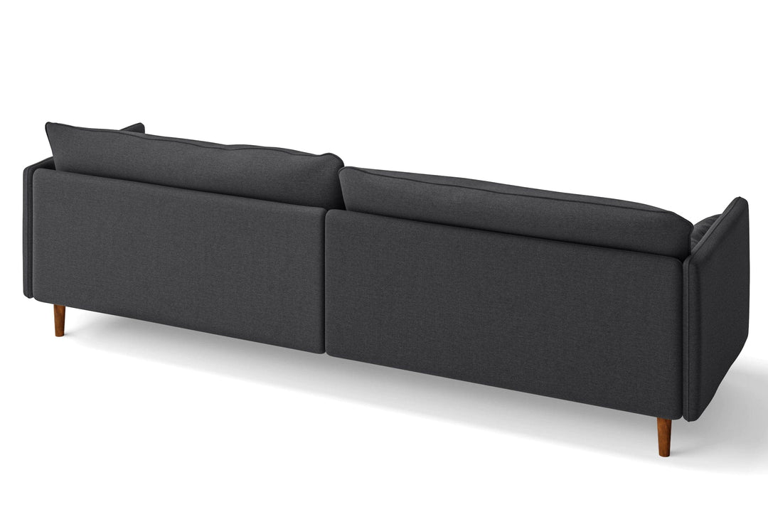 LIVELUSSO Sofa Tirreni 4 Seater Sofa Dark Grey Linen Fabric