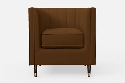 Tivoli Armchair Walnut Brown Leather