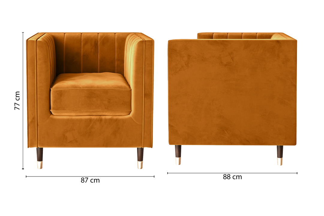 Tivoli Armchair Gold Velvet – LIVELUSSO