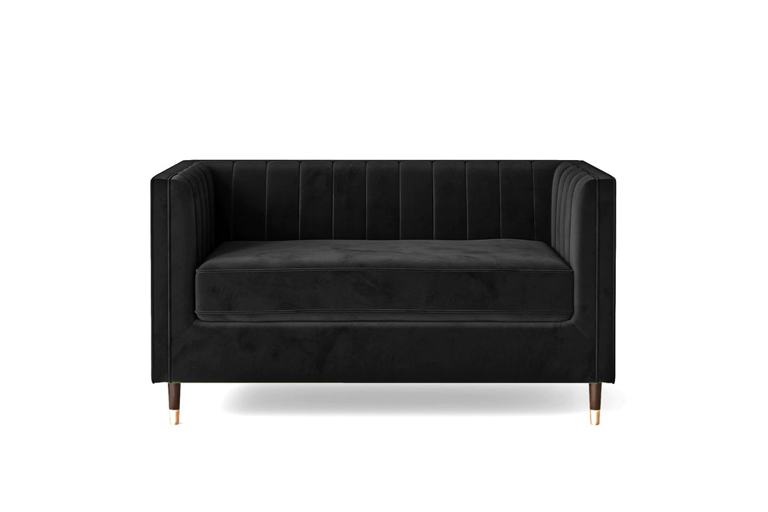 LIVELUSSO Sofa Tivoli 2 Seater Sofa Black Velvet