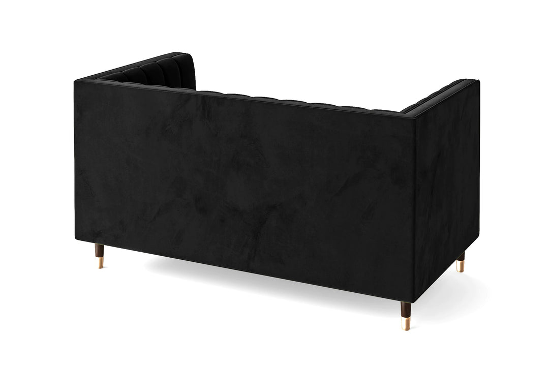 LIVELUSSO Sofa Tivoli 2 Seater Sofa Black Velvet