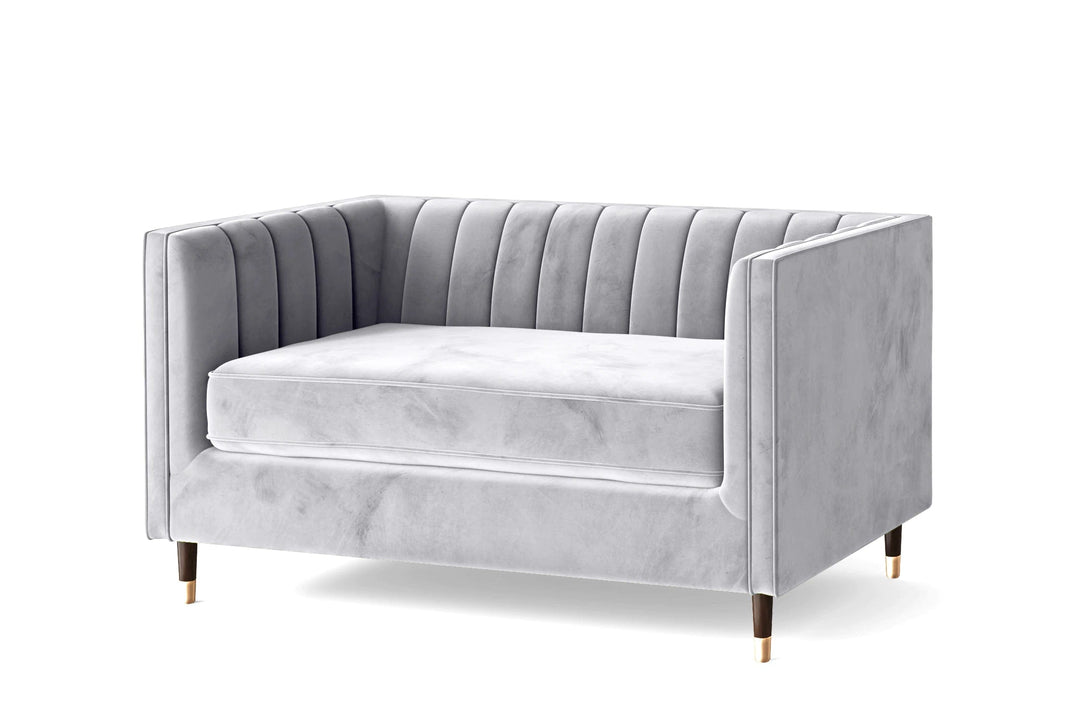 Tivoli 2 Seater Sofa Silver Velvet – LIVELUSSO