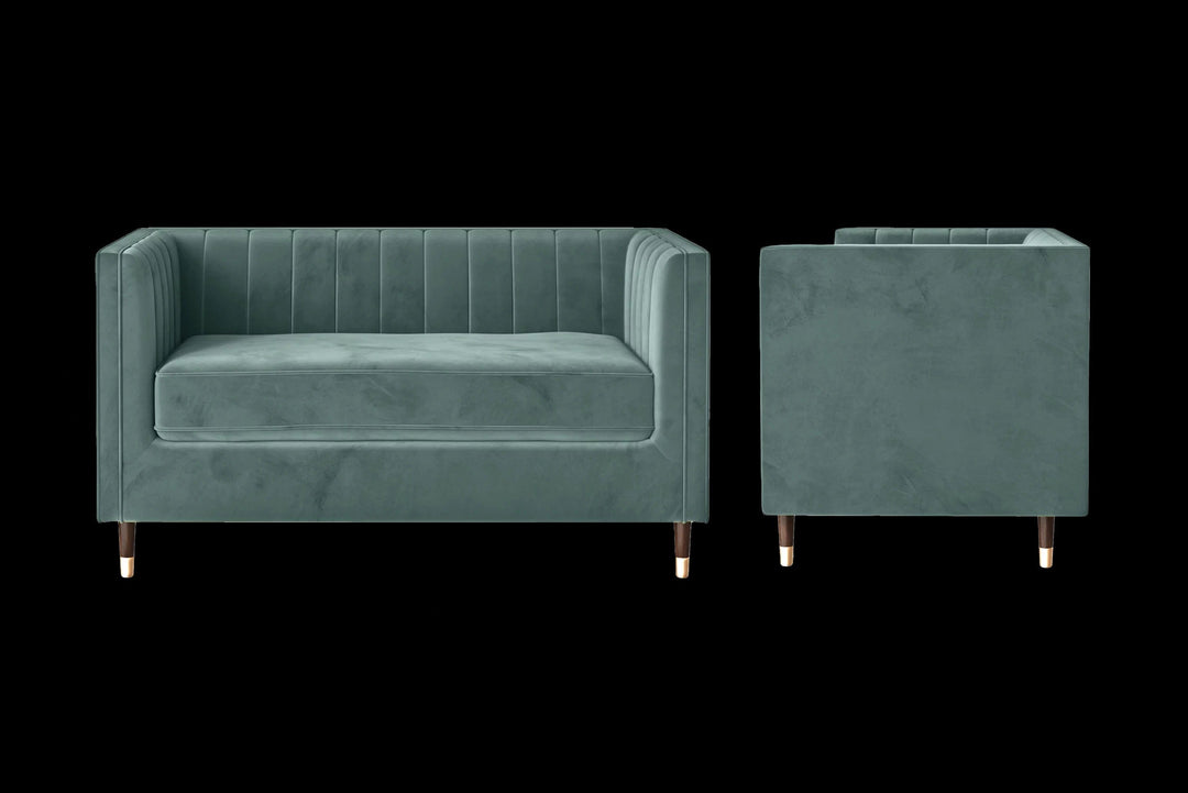 LIVELUSSO Sofa Tivoli 2 Seater Sofa Teal Velvet